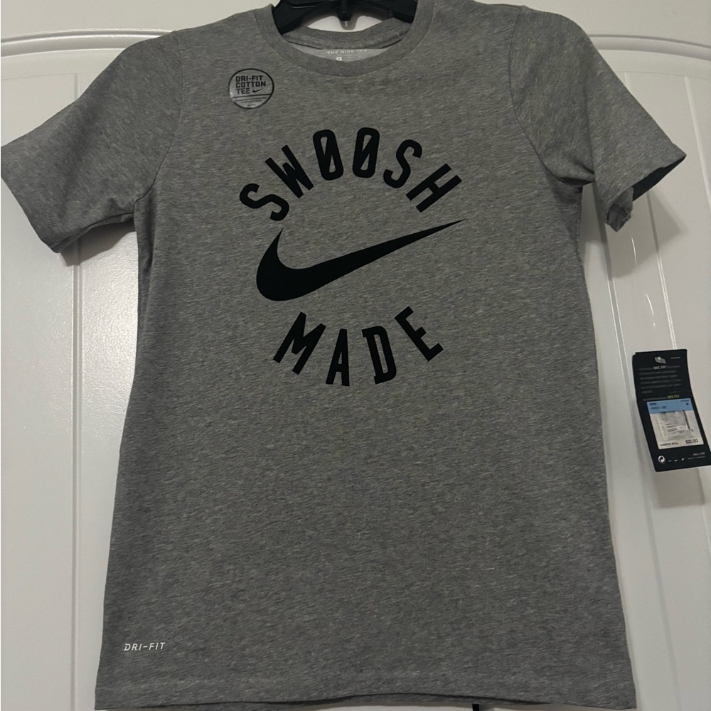 Nike Kids Gray Swoosh Made Tee
